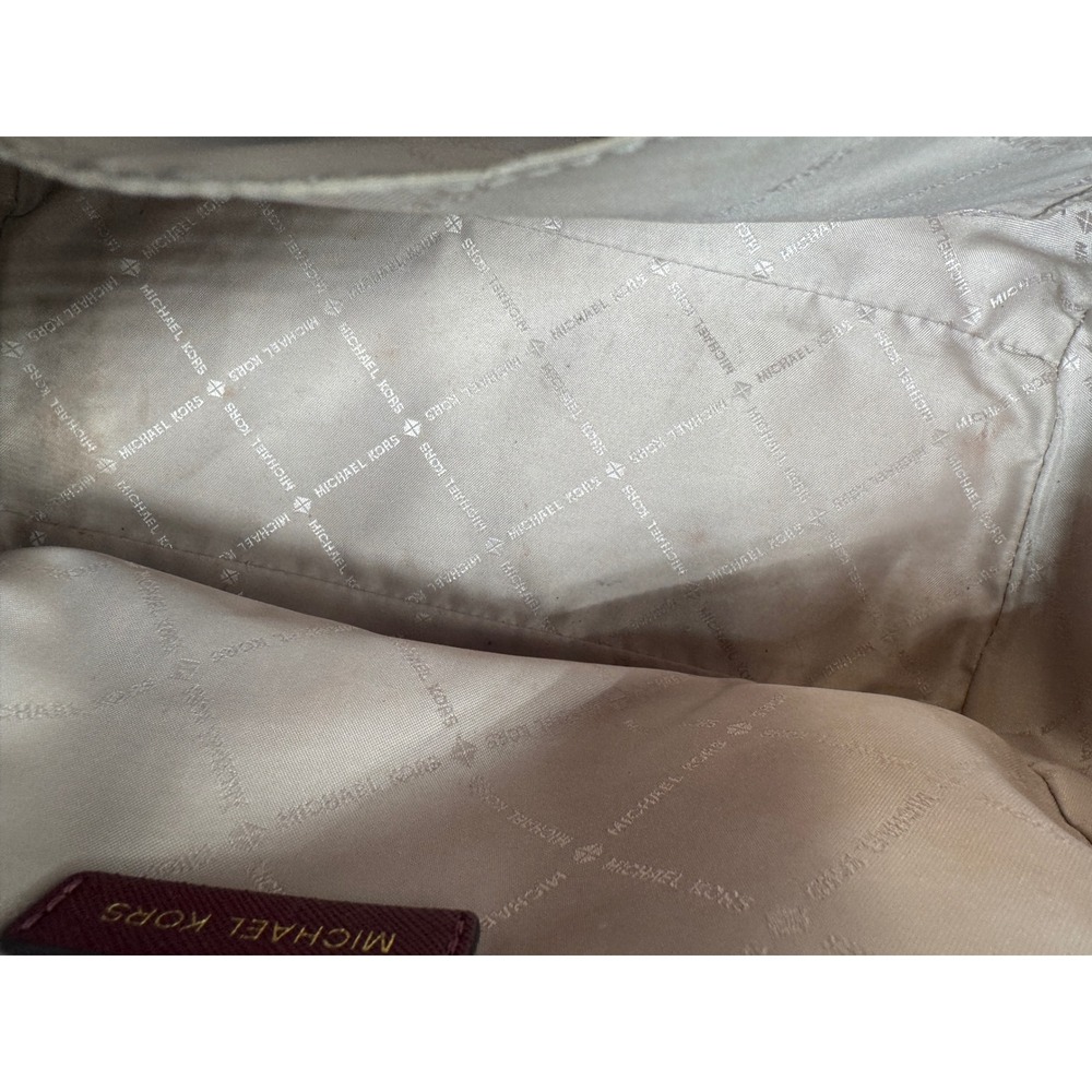 Michael Kors Selma Studded Medium Satchel Plum Saffiano Leather Gold Studs Bag - Picture 5 of 7